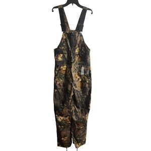 WOLF MOUNTAIN HUNTING WEAR Men's Mossy Oak Overalls with Teflon Fabric Protector